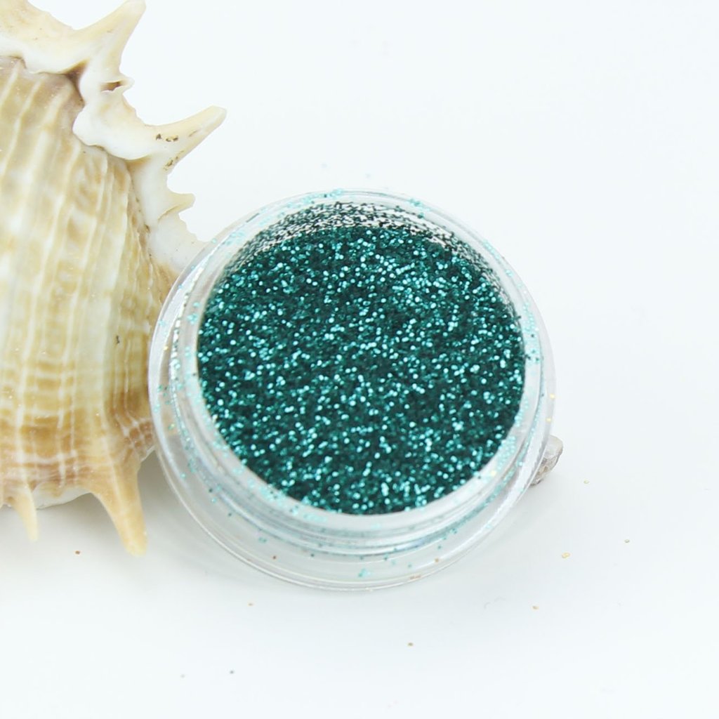 evol mermaids tail green metallic fine dust glitter pot