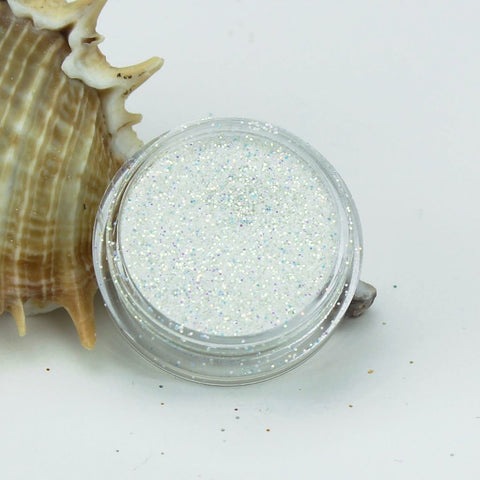 evol white opaque iridescent space dust face glitter