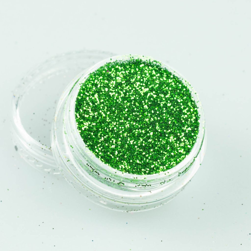 evol emerald green metallic glitter eyeshadow pot