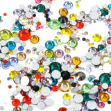 1000pcs Mixed Size 【Mixed Colour】 Glass Rhinestone Face Gems