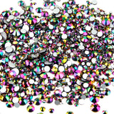 1000pcs Mixed Size 【Rainbow】 Duochrome Iridescent Glass Rhinestone Face Gems