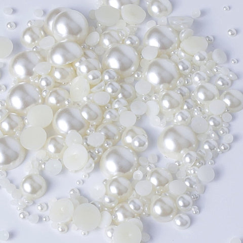  5800Pcs Half Pearls for Crafts, Flatback Pearls for Artwork  Making, DIY Rhinestones Accessory Nail Art,Face Gems Jewels Flat Back Craft  Pearls for Artist Creative - Silver : Beauty & Personal Care