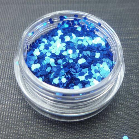 Metallic Royal Blue 1mm hexagon glitter