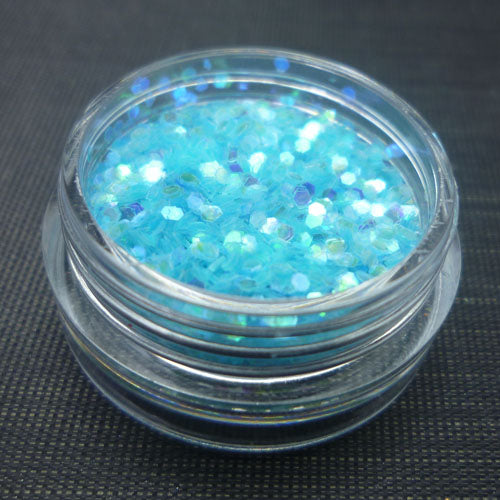 Iridescent Aquamarine 1mm hexagon glitter