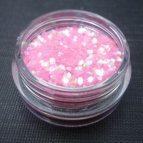 Iridescent Bubblegum Pink 1mm hexagon glitter