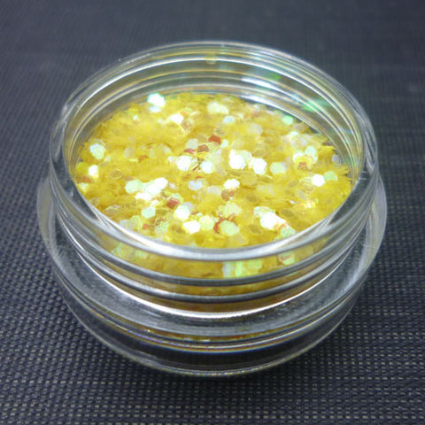 Iridescent Lemon 1mm hexagon glitter
