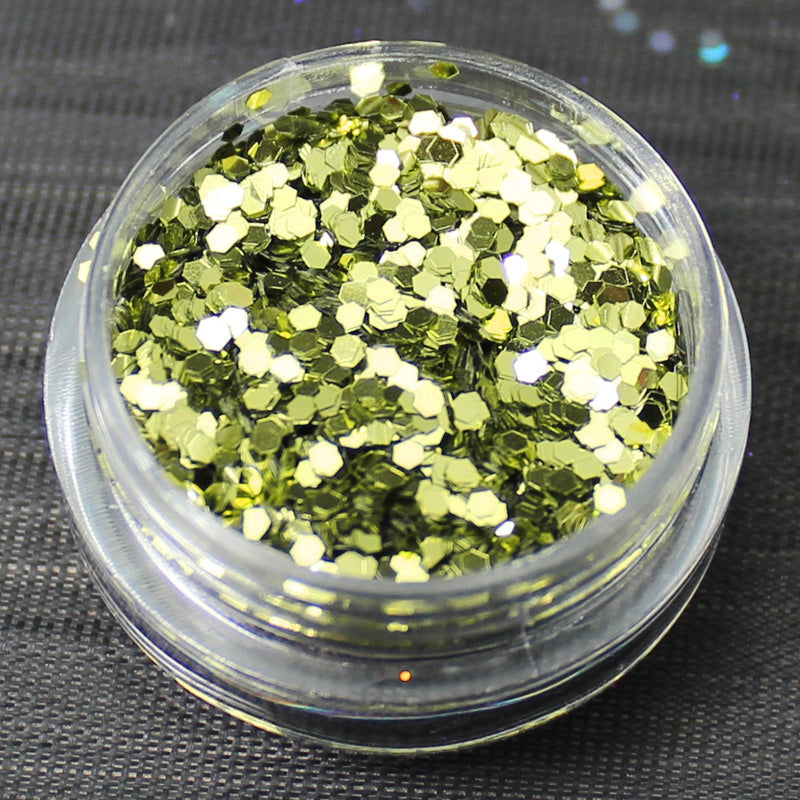Metallic Lime 1mm hexagon glitter