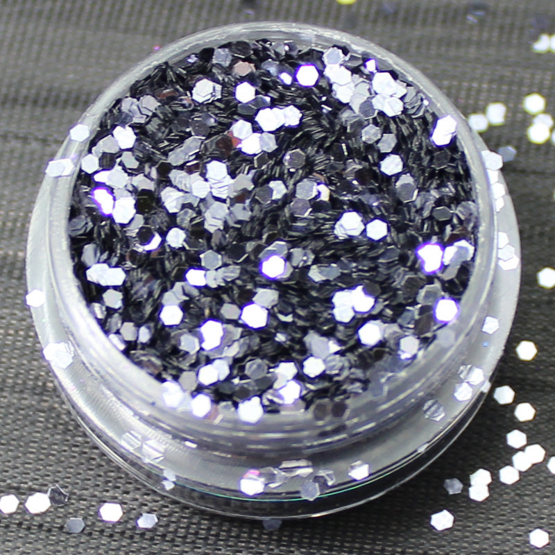 Metallic Smoke 1mm hexagon glitter