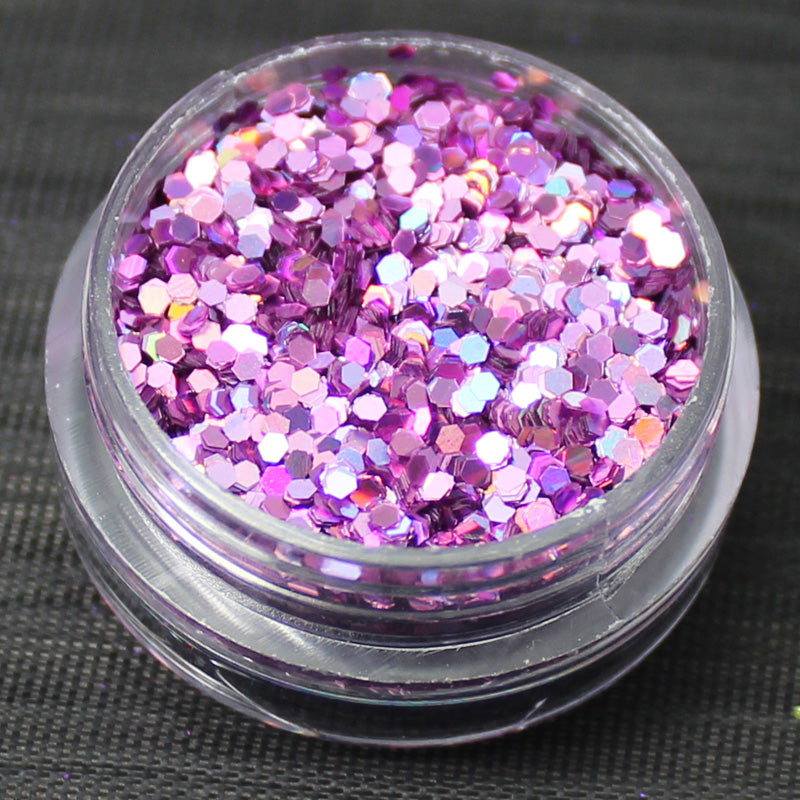 Holographic Pink 1mm hexagon glitter