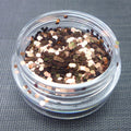 metallic coffee brown hexagon festival face glitter