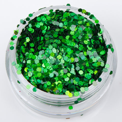Holographic Green 1mm hexagon glitter
