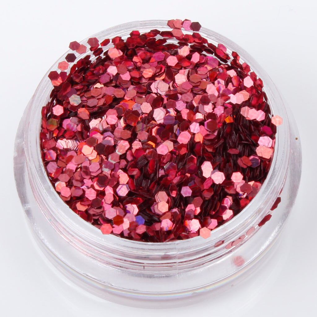 "Holographic Cherry" 1mm Hexagonal Cosmetic Glitter