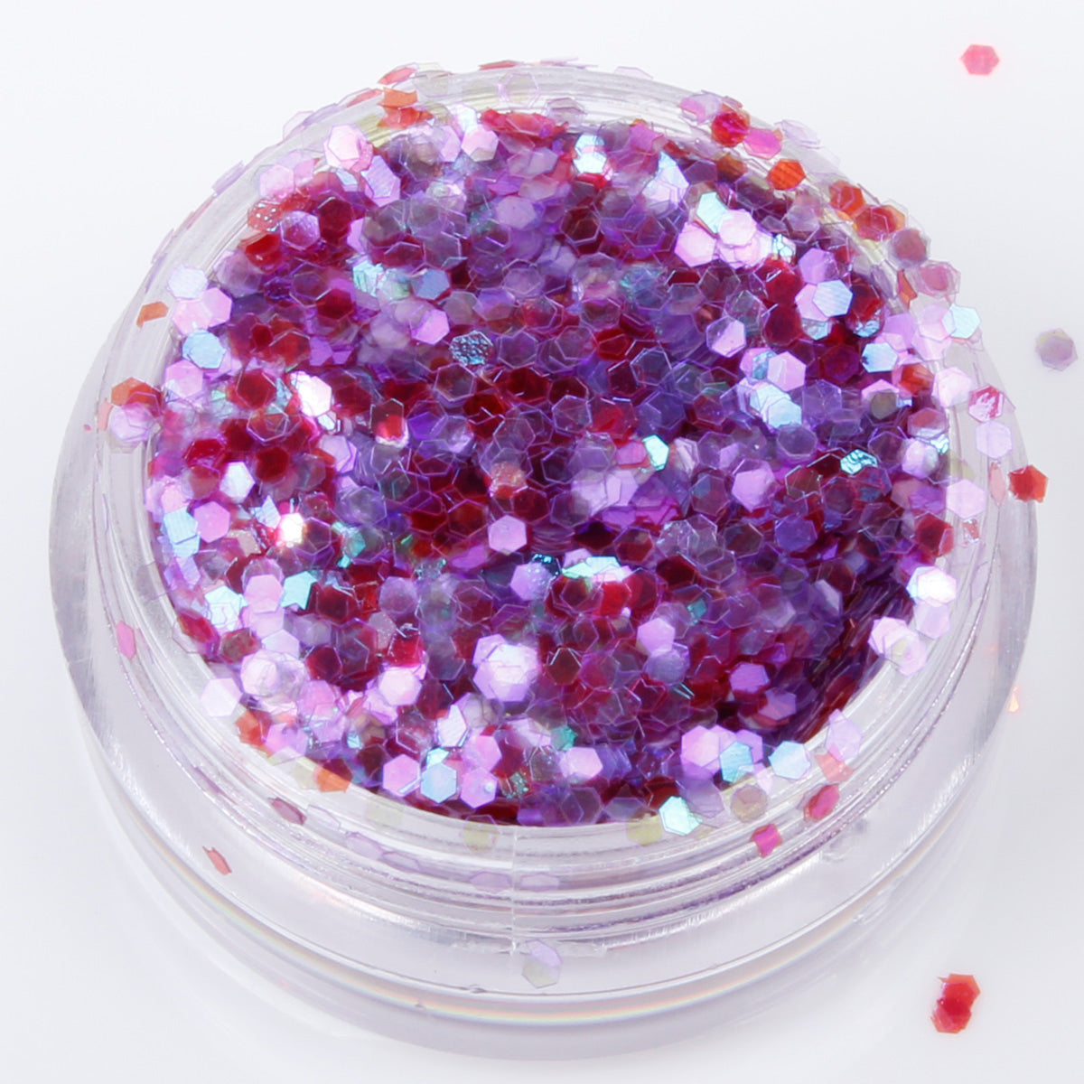Iridescent Dark Mauve 1mm hexagon glitter