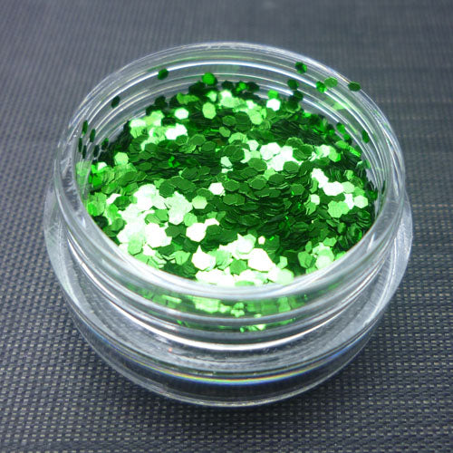 Metallic Green 1mm hexagon glitter