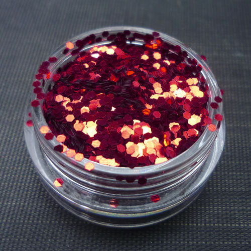 Metallic Red 1mm hexagon glitter