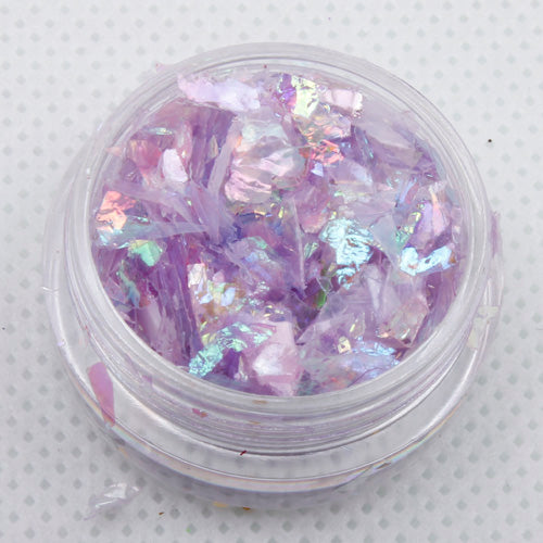 evol iridescent lilac mylar ice flakes face glitter