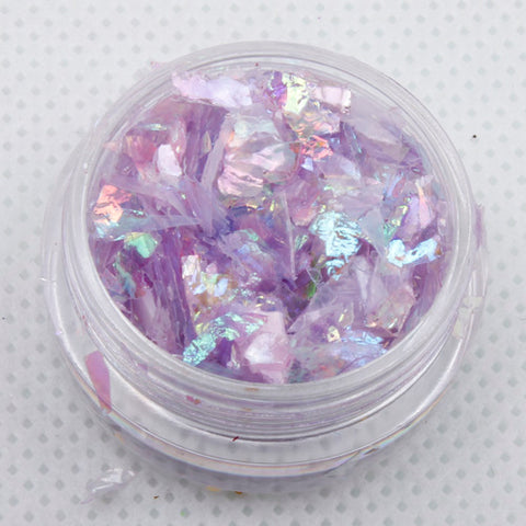 evol iridescent lilac mylar ice flakes face glitter