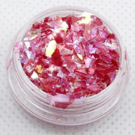 evol coral red iridescent ice flakes glitter pot