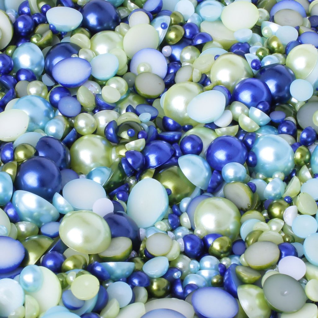 "Princess Jasmine" 15g Mixed Size Bag of Flat Back Pearl Face Gems