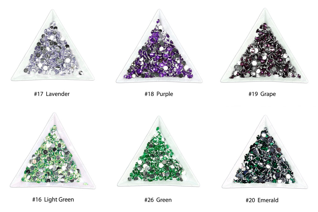 #19 Grape - Bag of Flat Back Rhinestone Face Gems in Choice of 2,3,4,5 or 6mm