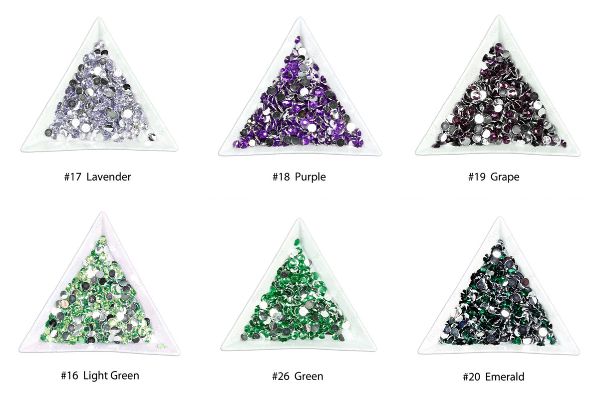 #19 Grape - Bag of Flat Back Rhinestone Face Gems in Choice of 2,3,4,5 or 6mm