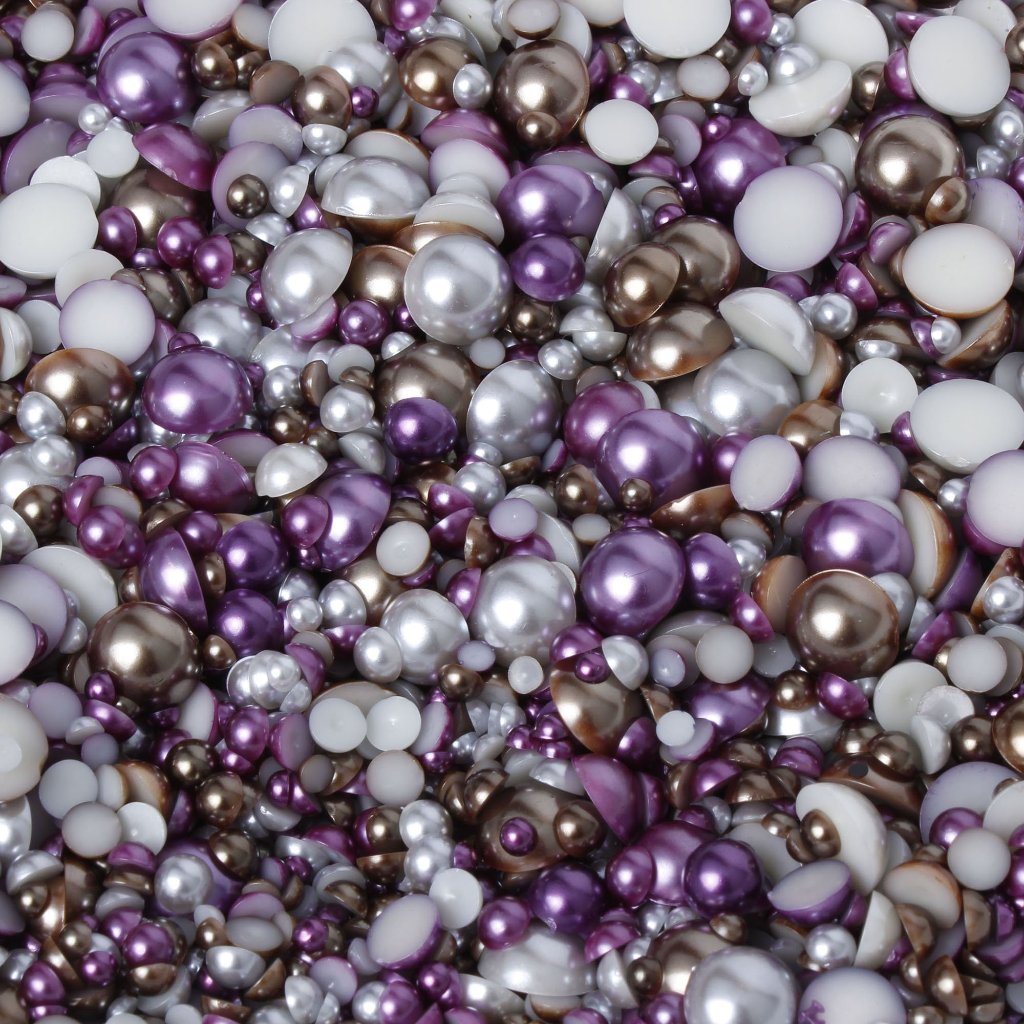 evol smart purple and brown flat back pearl mix in 15g bag