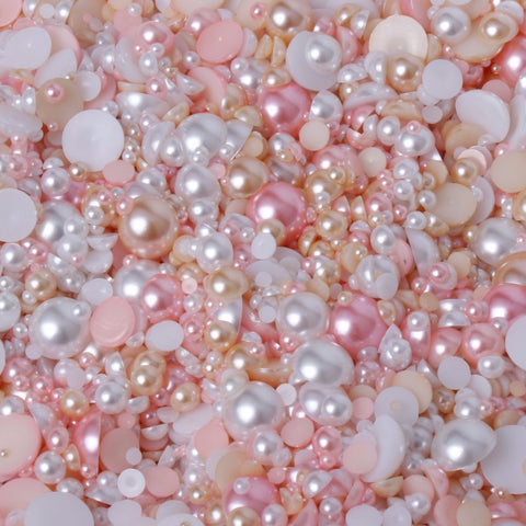 wedding day pink pearl mix face gems evol