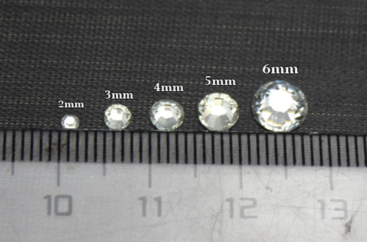 A3 Lilac Flat Back AB Iridescent Rhinestone Face Gems in 2-6mm